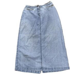 Vintage THE TERRITORY AHEAD Denim Jean Maxi Skirt Womens 10 Light Blue 90s Y2k